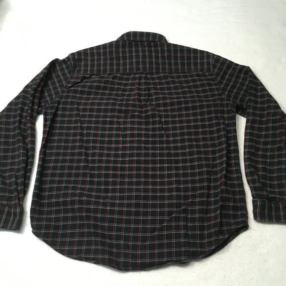 Merona Shirt Mens Large multi plaid dark Button Up Long Sleeve Casual 1996 - Picture 4 of 6